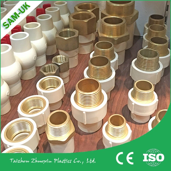 Brass Pipe Fittings Flanged with PVC Connector 105 Degree Elbow 3/8" Nipple Coupling Bushing Union Double Brass