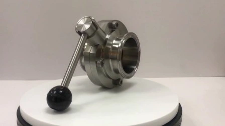 Válvula de mariposa de 3 piezas soldada manual de grado higiénico de acero inoxidable (JN-BV1007)