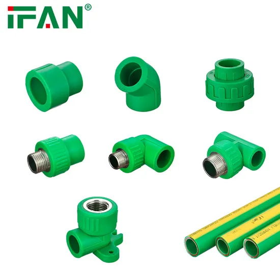 Accesorios de plástico PPR de tubería de agua de codo en T de 20-110mm de Color verde de plástico Ifan PPR